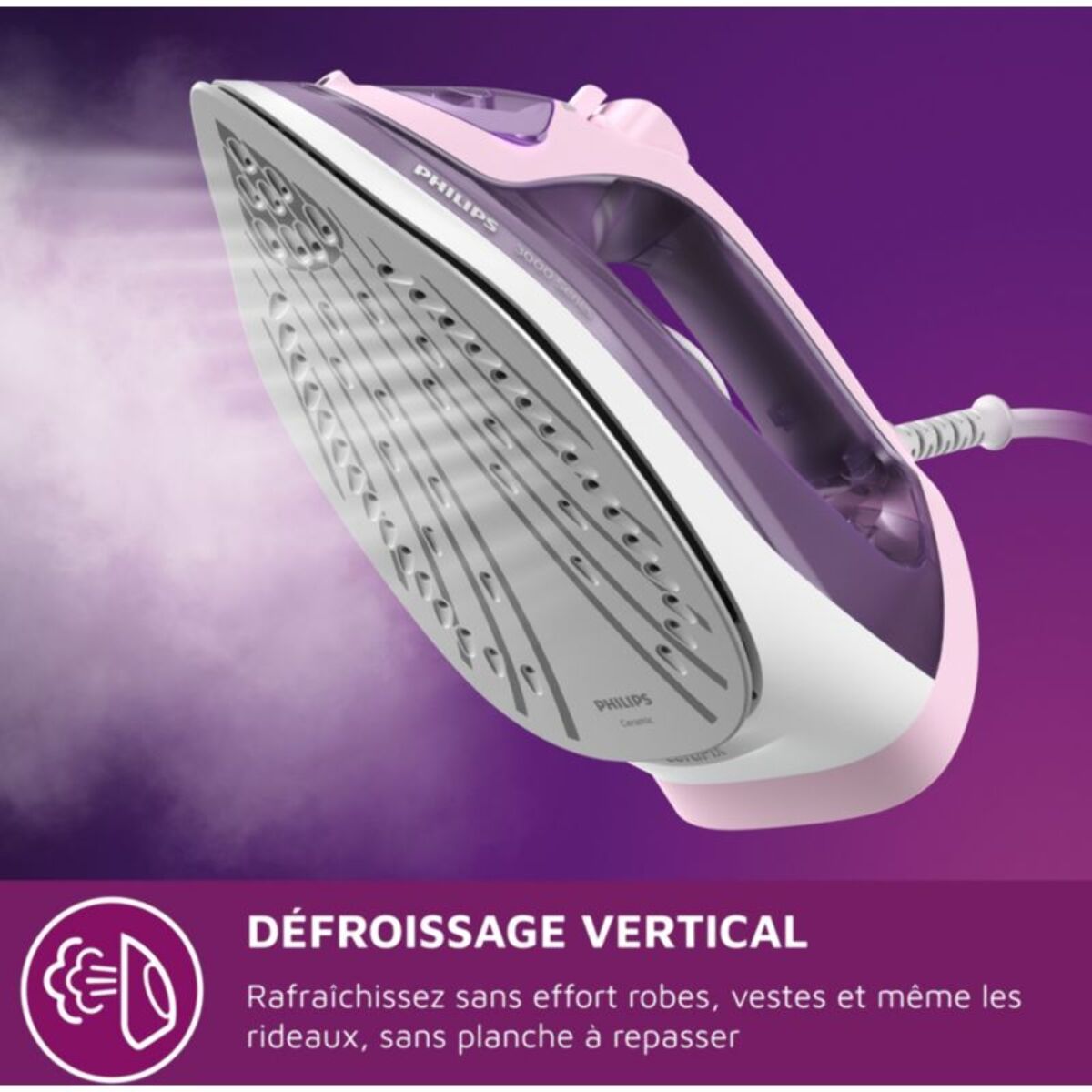 Fer à repasser PHILIPS DST3020/30 fer à vapeur mauve