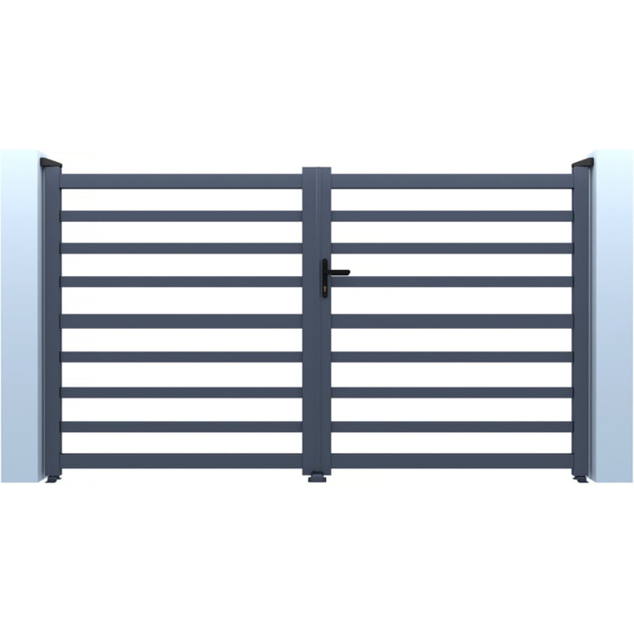 Portail aluminium ajouré "Martin" - 300 x 120 cm - Gris