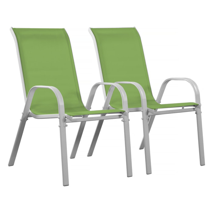 Fauteuil jardin Textilène "Cordoba" - Phoenix - Vert - Lot de 2