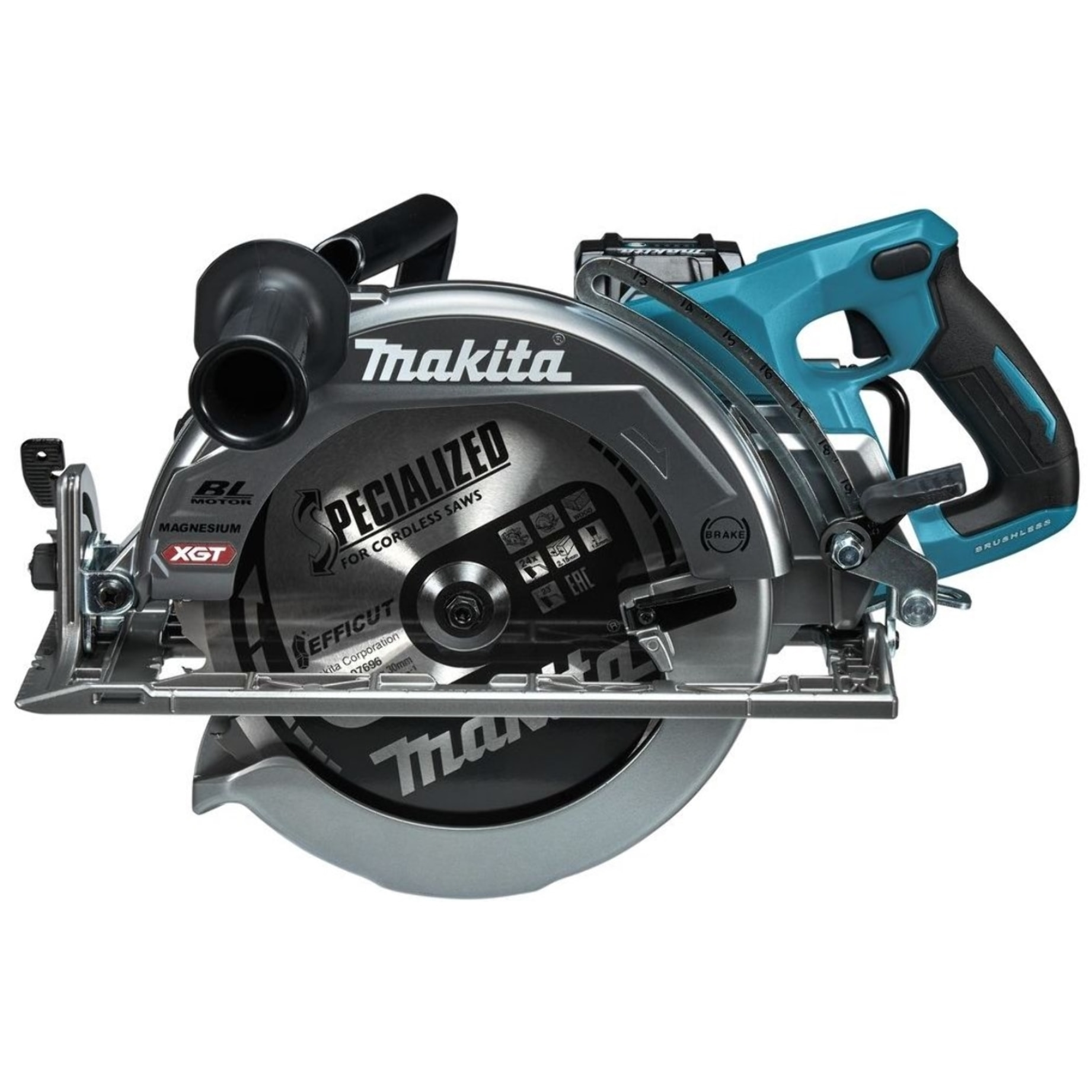 Scie circulaire sans fil 40V XGT à poignée arrière 260 mm - MAKITA - avec 1 batterie 40V 5Ah - chargeur - RS002GT101