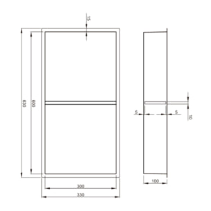 Niche de Douche à encastrer, Acier Inoxydable 304, 2 étagères, 60x30x10cm, Or brossé PVD (SATAURN6030SBG)
