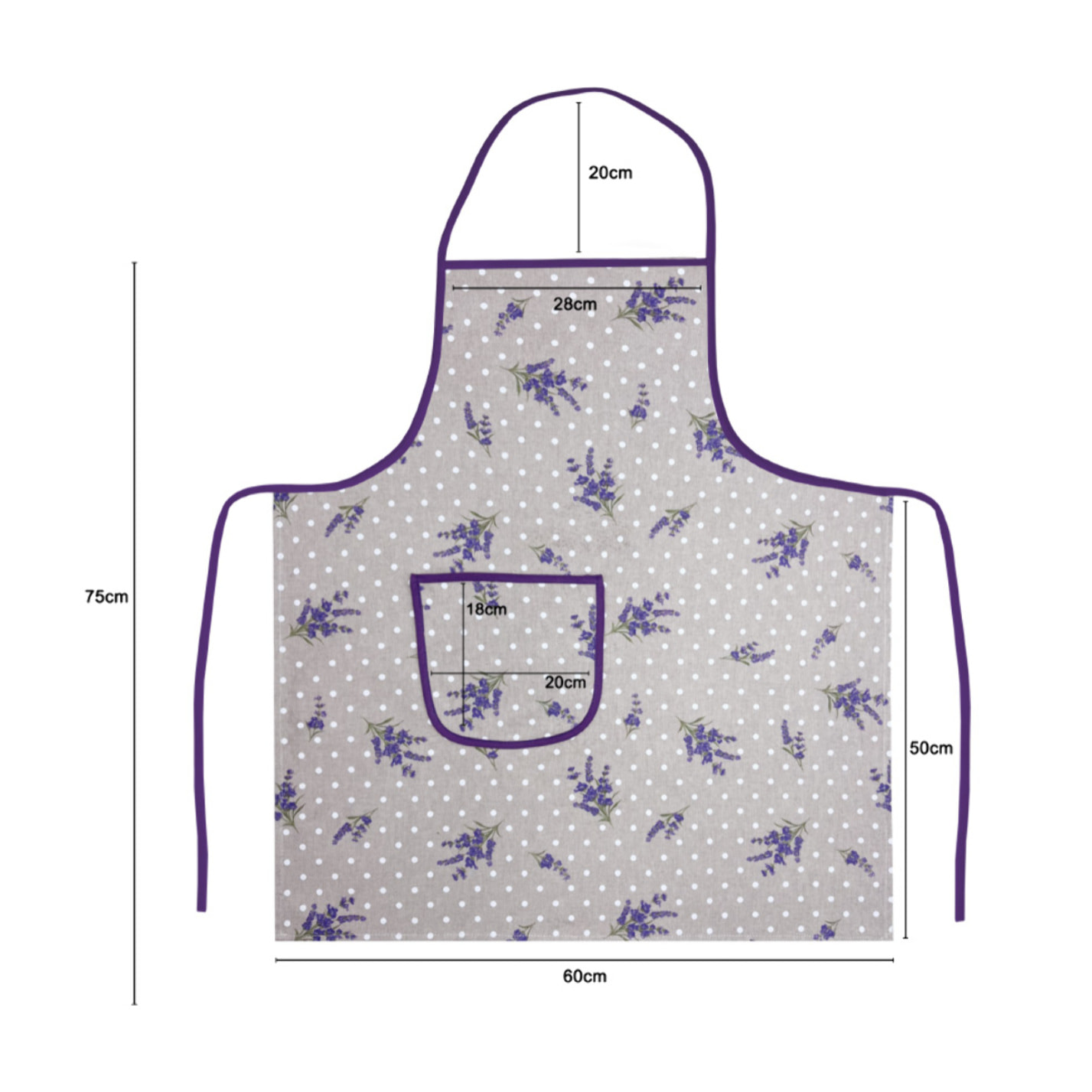 Set 2 Pezzi Grembiule Cucina Con Tasche 100% Cotone Disegno Mini Camargue