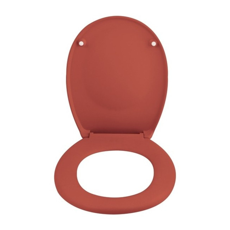 Abattant wc Thermo dur avec frein de chute NEELA Terracotta mat - Charnières ABS Chromé Spirella