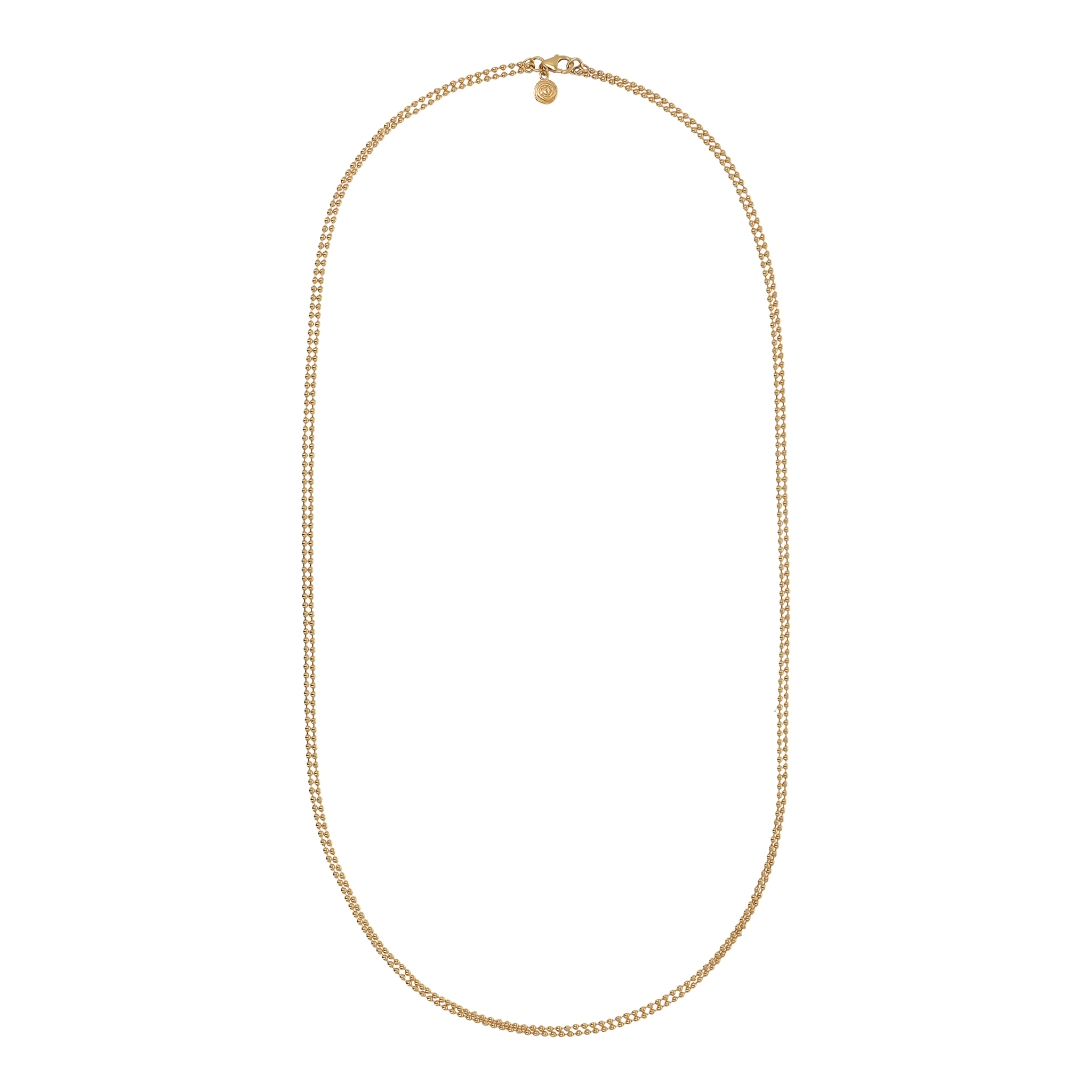 Collana Lunga placcata Oro Giallo 18Kt con Microbead Lucide