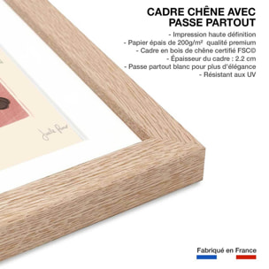 Poster black and white panthers Affiche + cadre en bois - Chêne