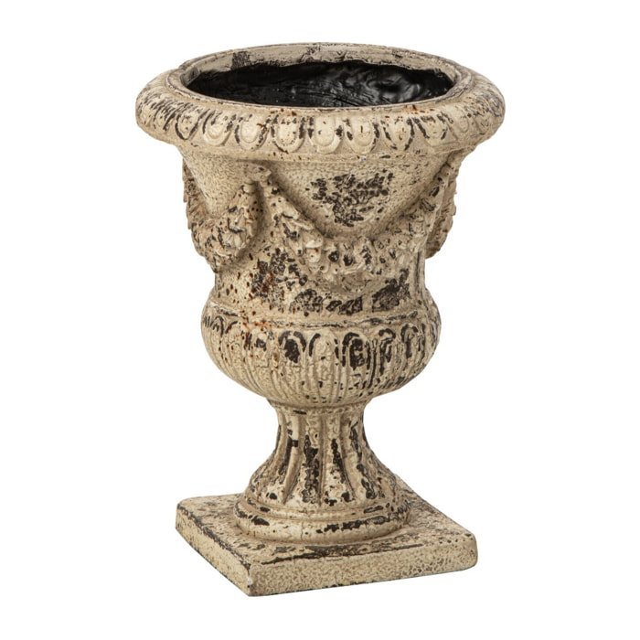 J-Line Cachepot Mgo Blanc Cassé