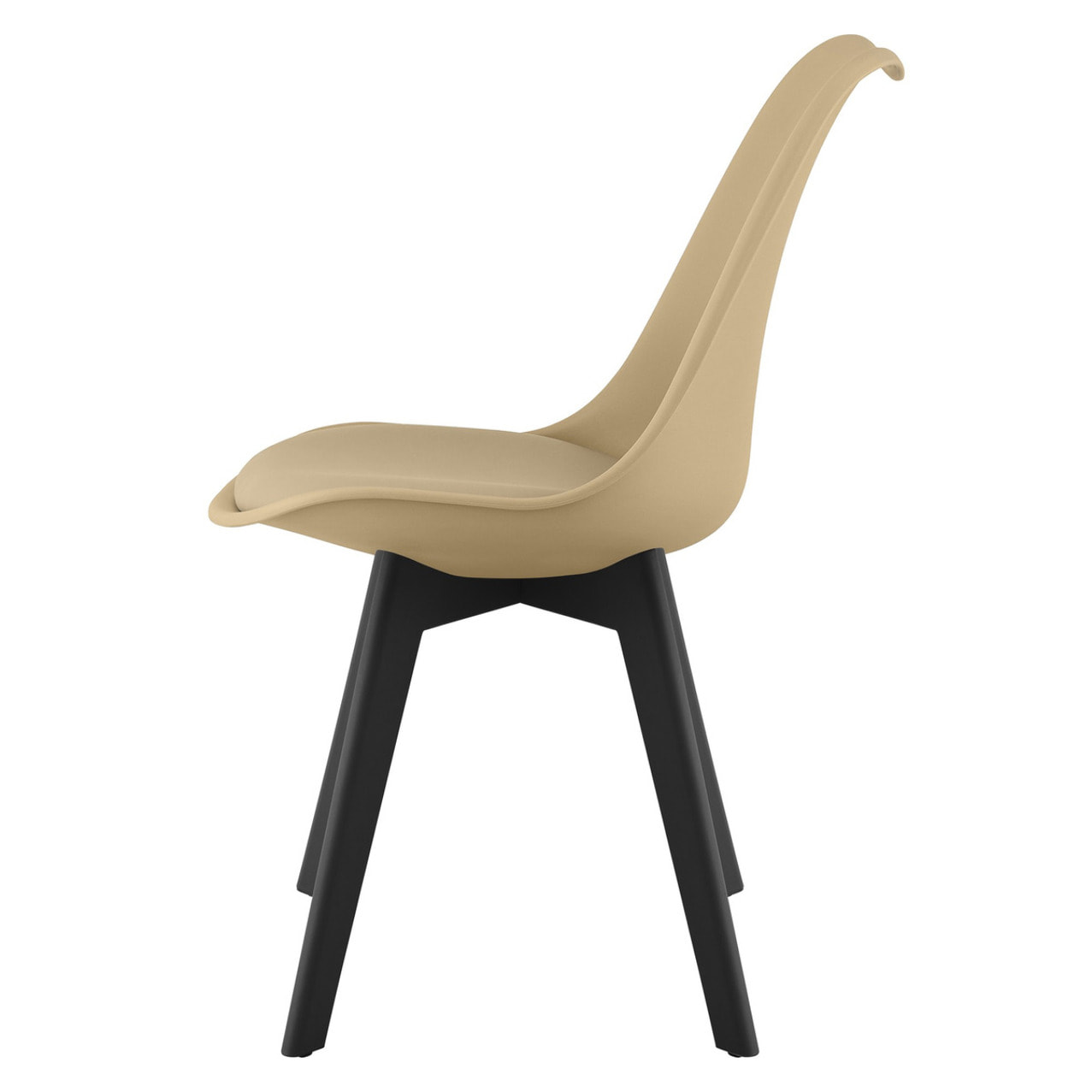 Sedia Mark con cuscino in ecopelle beige scuro