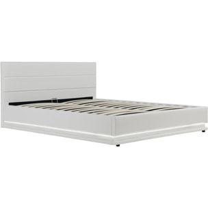 Lit LED avec coffre "Anastasia" - 160 x 200 cm - Blanc