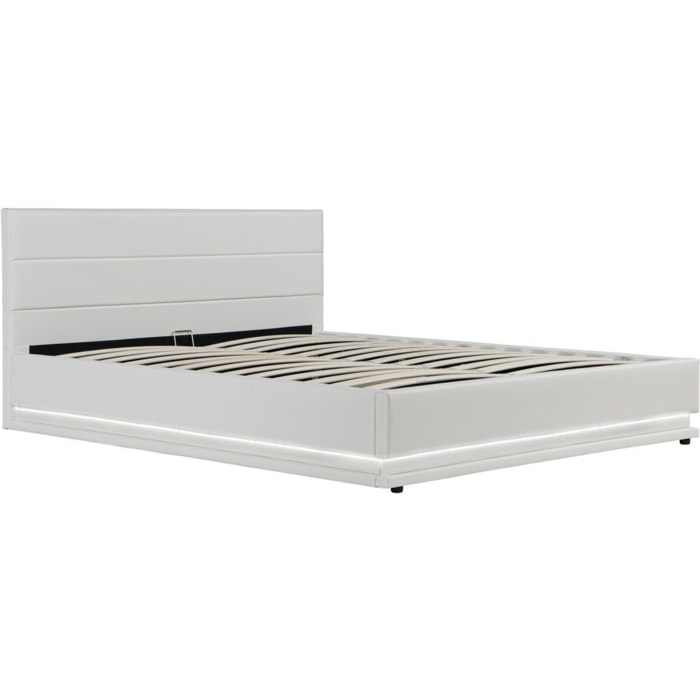 Lit LED avec coffre "Anastasia" - 160 x 200 cm - Blanc