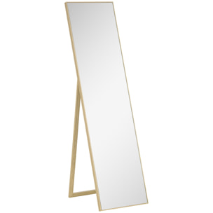 Miroir sur pied rectangulaire dim. 40L x 35l x 147H cm MDF aspect bois de chêne clair