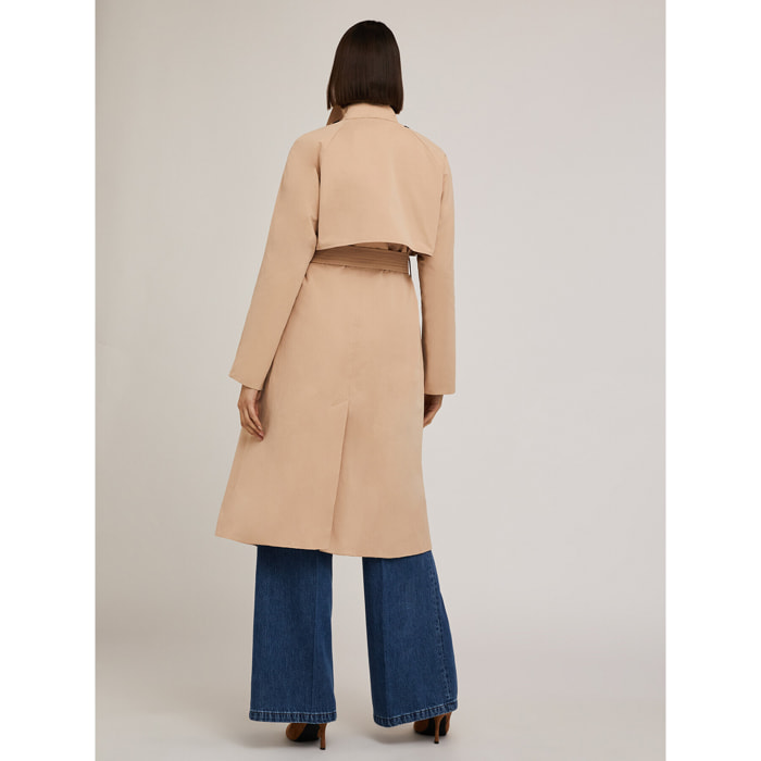 Motivi - Trench monopetto in tessuto tecnico - Beige
