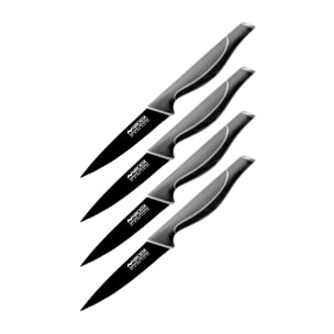 Ensemble de 4 Couteaux de cuisine cranté Nirosta Black Edition