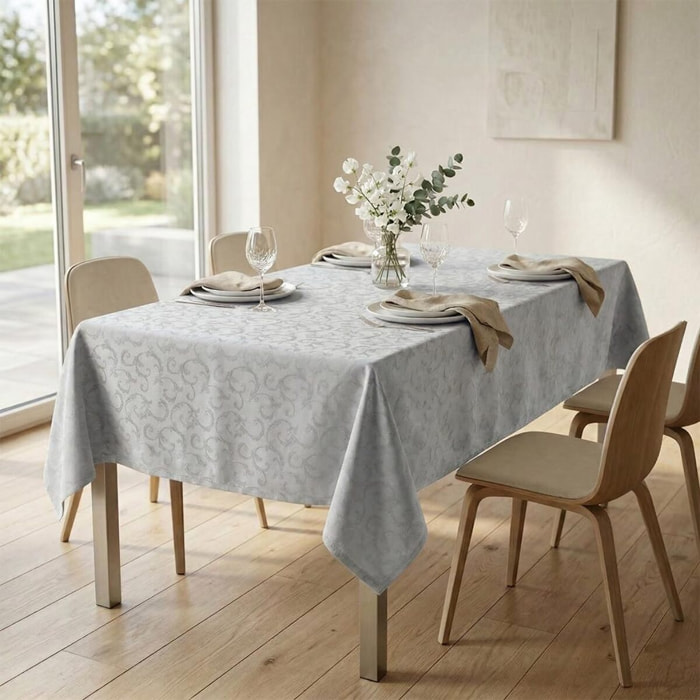 Tovaglia antimacchia impermeabile in poliestere resistente, ideale per uso quotidiano e occasioni, protegge da liquidi e sporco, facile da pulire, pratica e durevole, design elegante per cucina e sala da pranzo