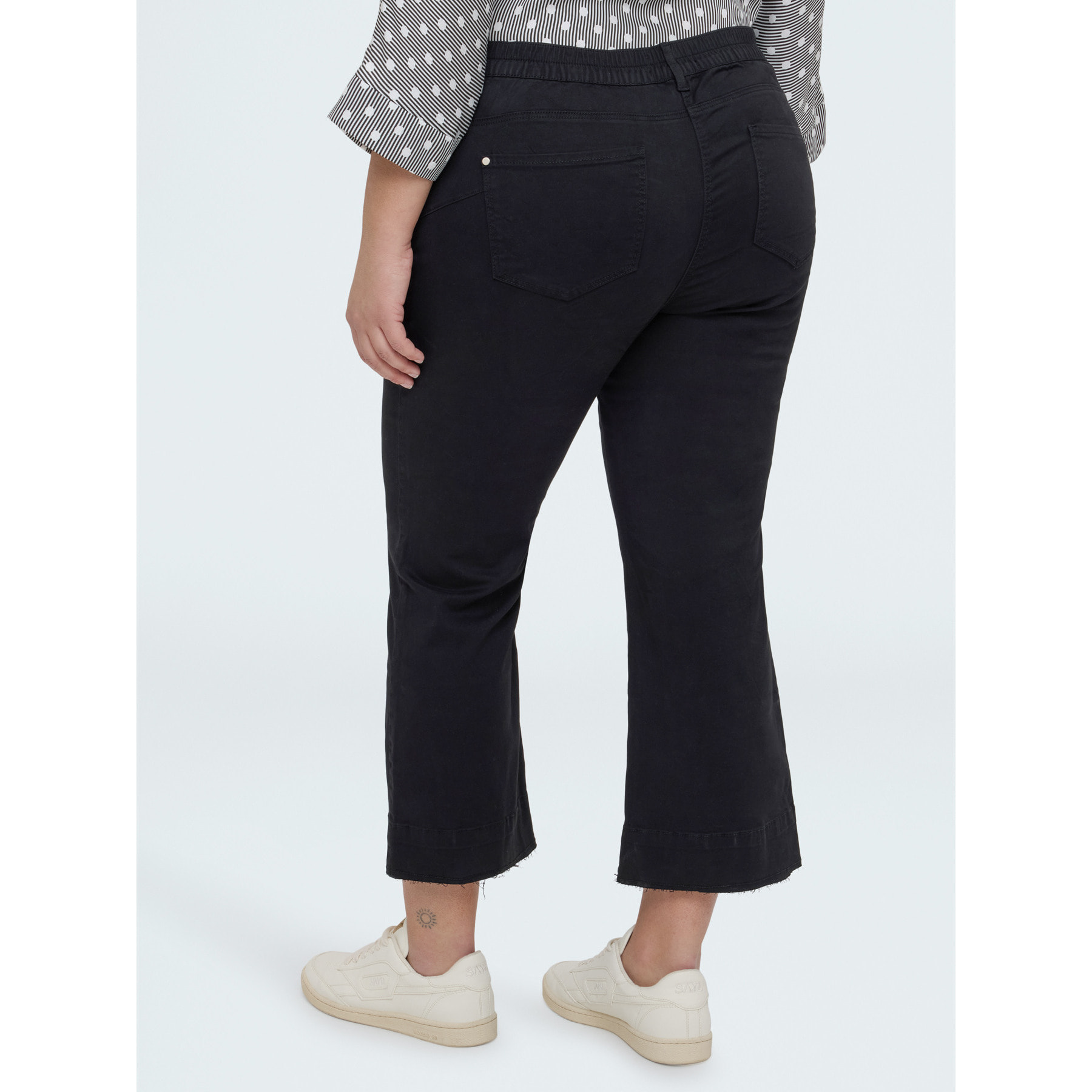 Fiorella Rubino - Pantalones Kick Flare acampanados de algodón - Negro