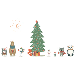 Stickers Noël animaux enchantés - Autocollants stickers adhésifs noël - décoration fêtes