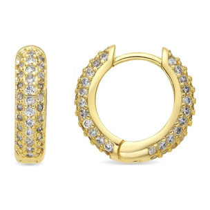 Pendientes acabado oro amarillo de 18k y Circonita Brillante