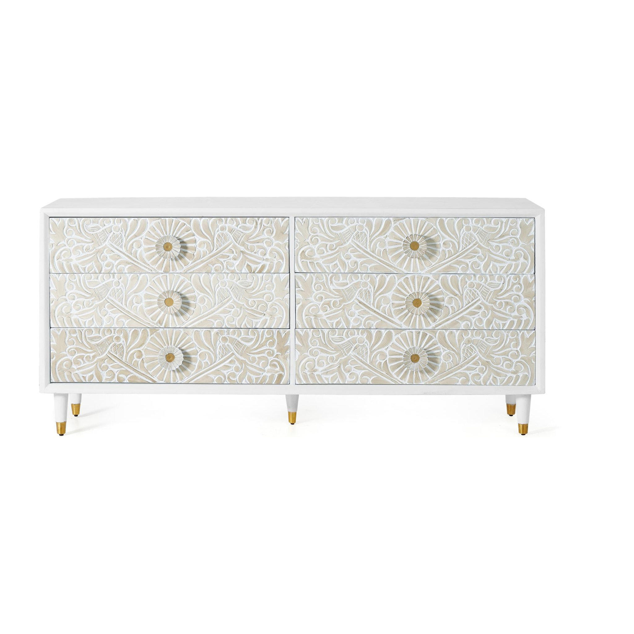 Cómoda de Madera de Mango 170 Cm Estilo Mediterráneo Moderno