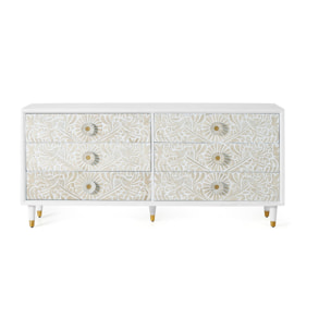 Cómoda de Madera de Mango 170 Cm Estilo Mediterráneo Moderno