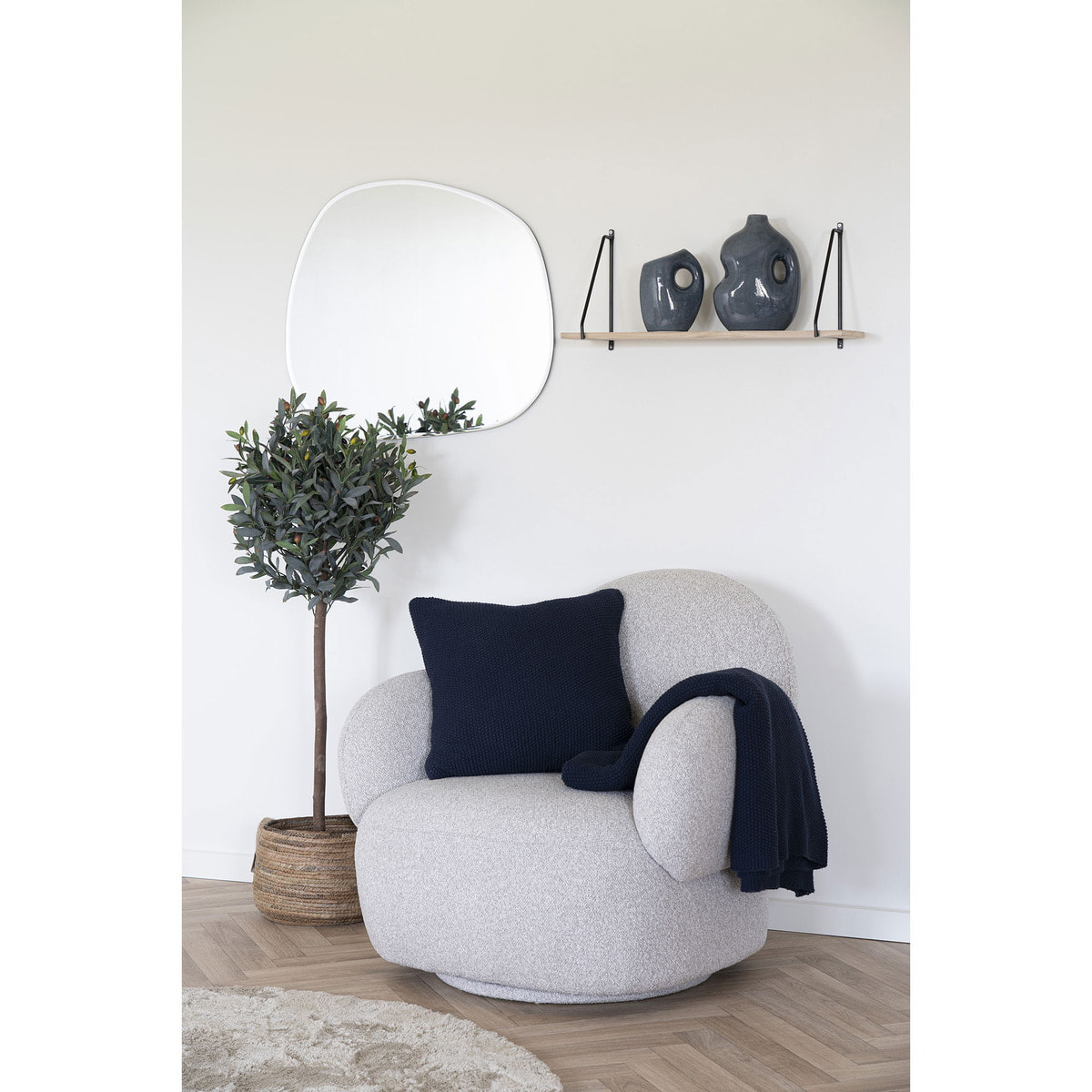 Cuscino Santos in cotone riciclato blu notte 45×45 cm
