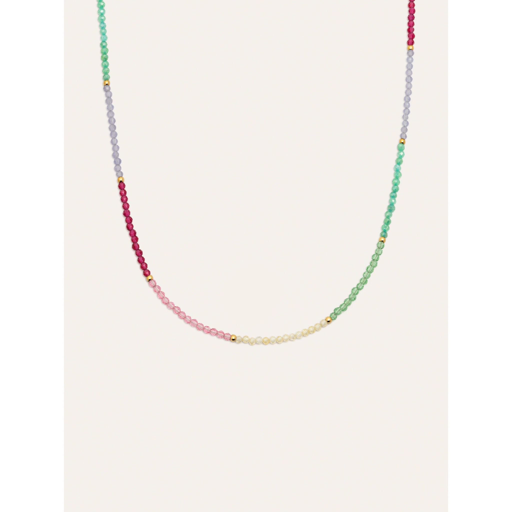 Collar Dye Dots Pastel Acero Baño Oro