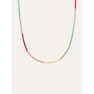 Collar Dye Dots Pastel Acero Baño Oro