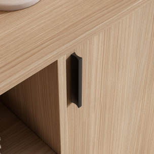 Aparador entrada Dover melamina nogal claro 88x90x33 cm