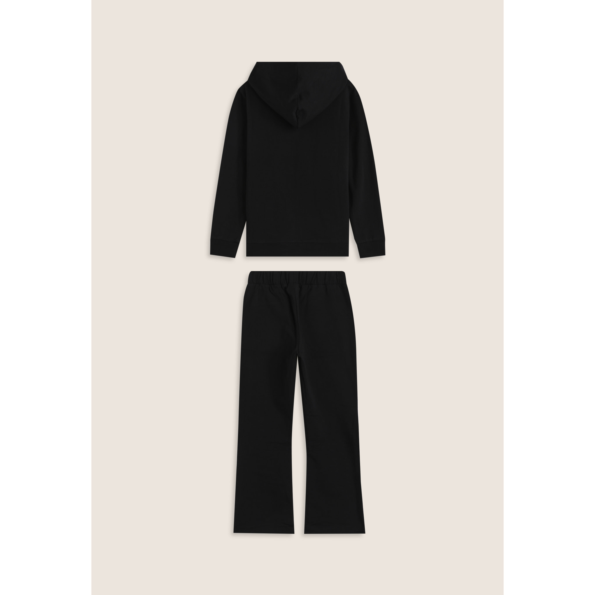 Tuta bambina con bande laterali, cappuccio e zip