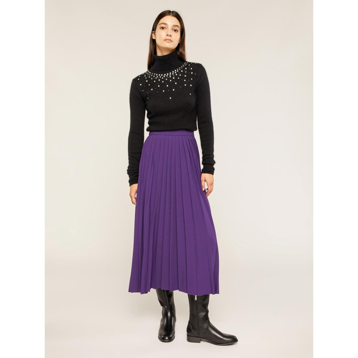 Motivi - Falda midi con pliegues - Violeta