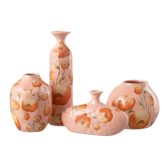 J-Line vase Fleur Large - céramique - saumon/orange - Ø 20.5 cm