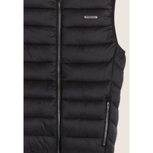 Gilet trapuntato con collo alto e zip doppio cursore