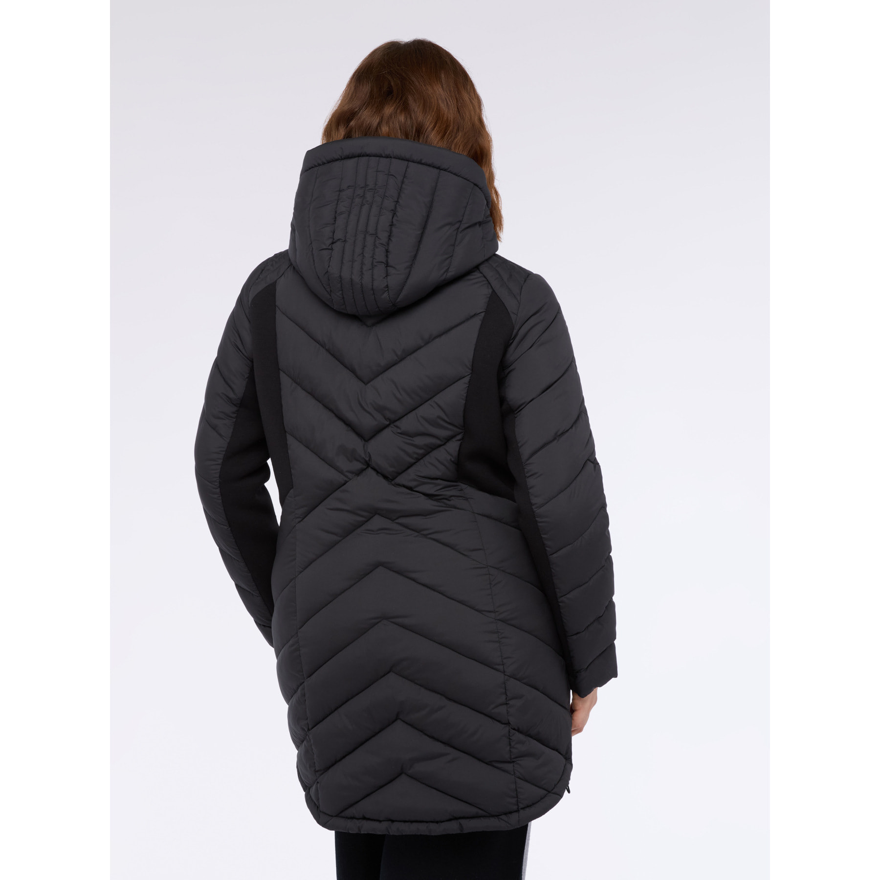 Fiorella Rubino - Plumífero largo acolchado con capucha - Negro