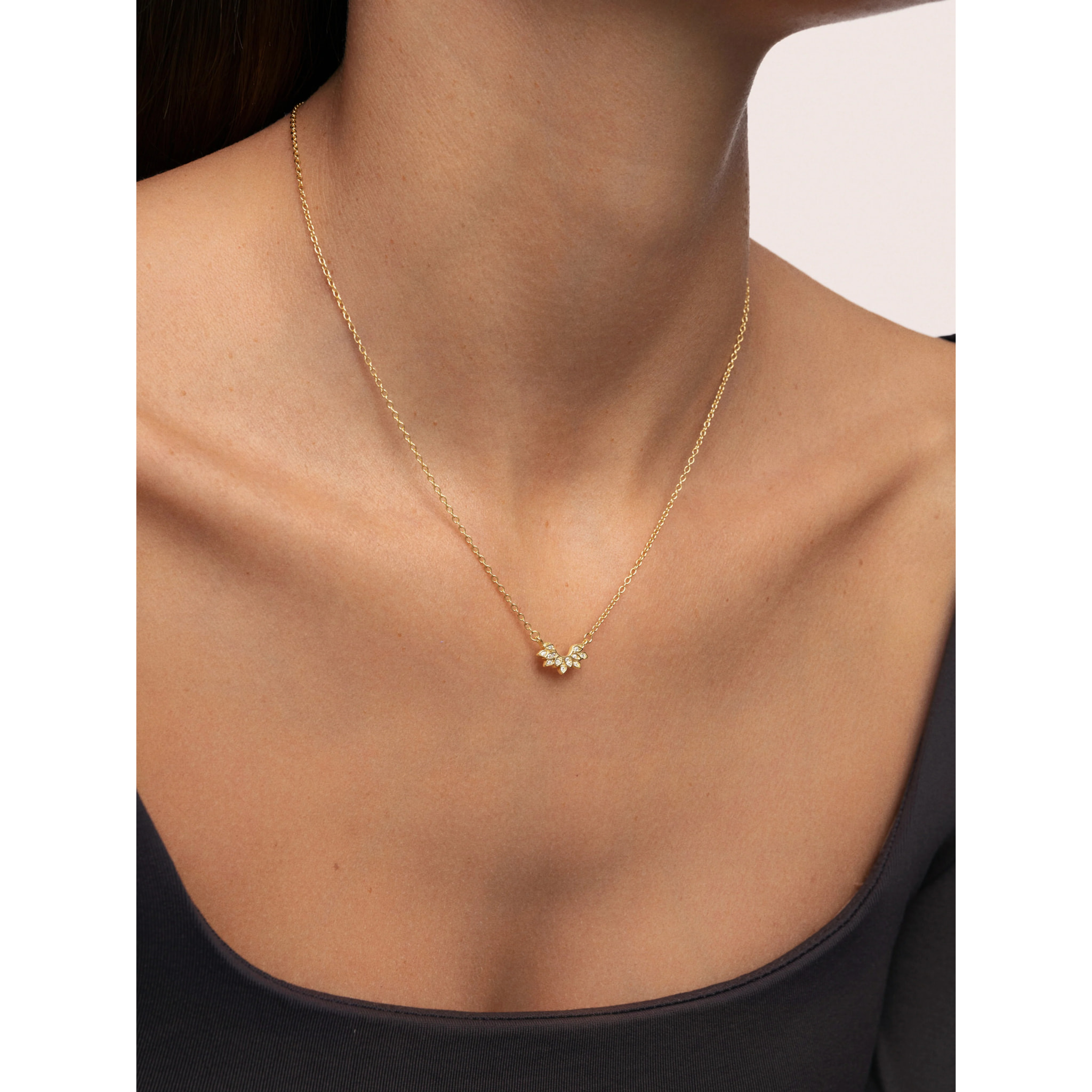 Collar Lotus Plata Baño Oro