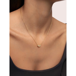 Collar Lotus Plata Baño Oro