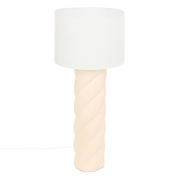 Lampadaire Noly céramique beige H102cm