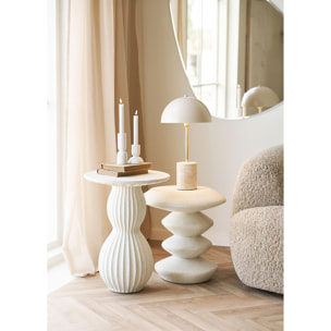 Lampada da tavolo Sheffield in marmo e metallo beige