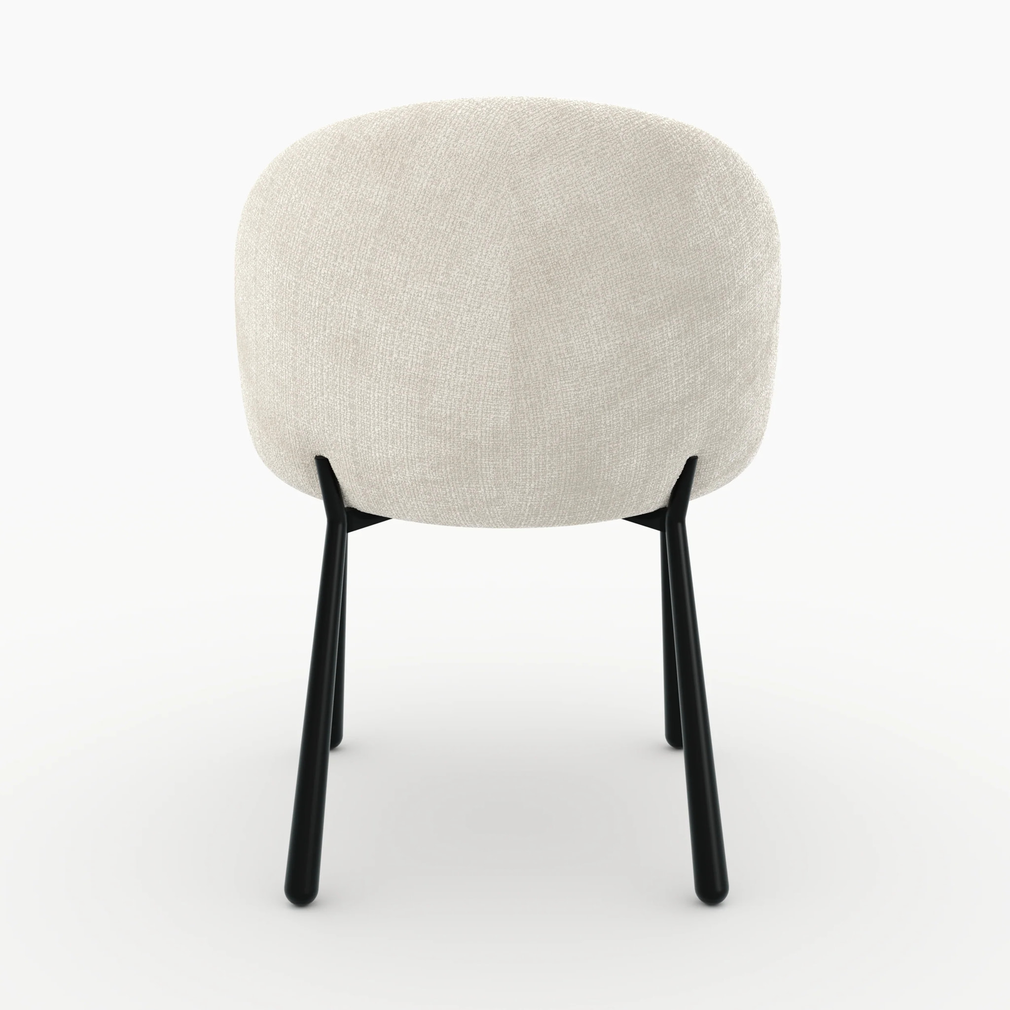 Lot de 2 chaises en velours chenillé écru et métal noir - Pulpy