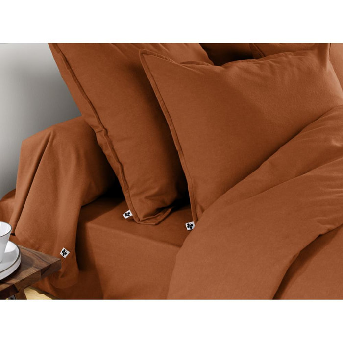 Drap housse Bonnet 30 Flanelle Tomette