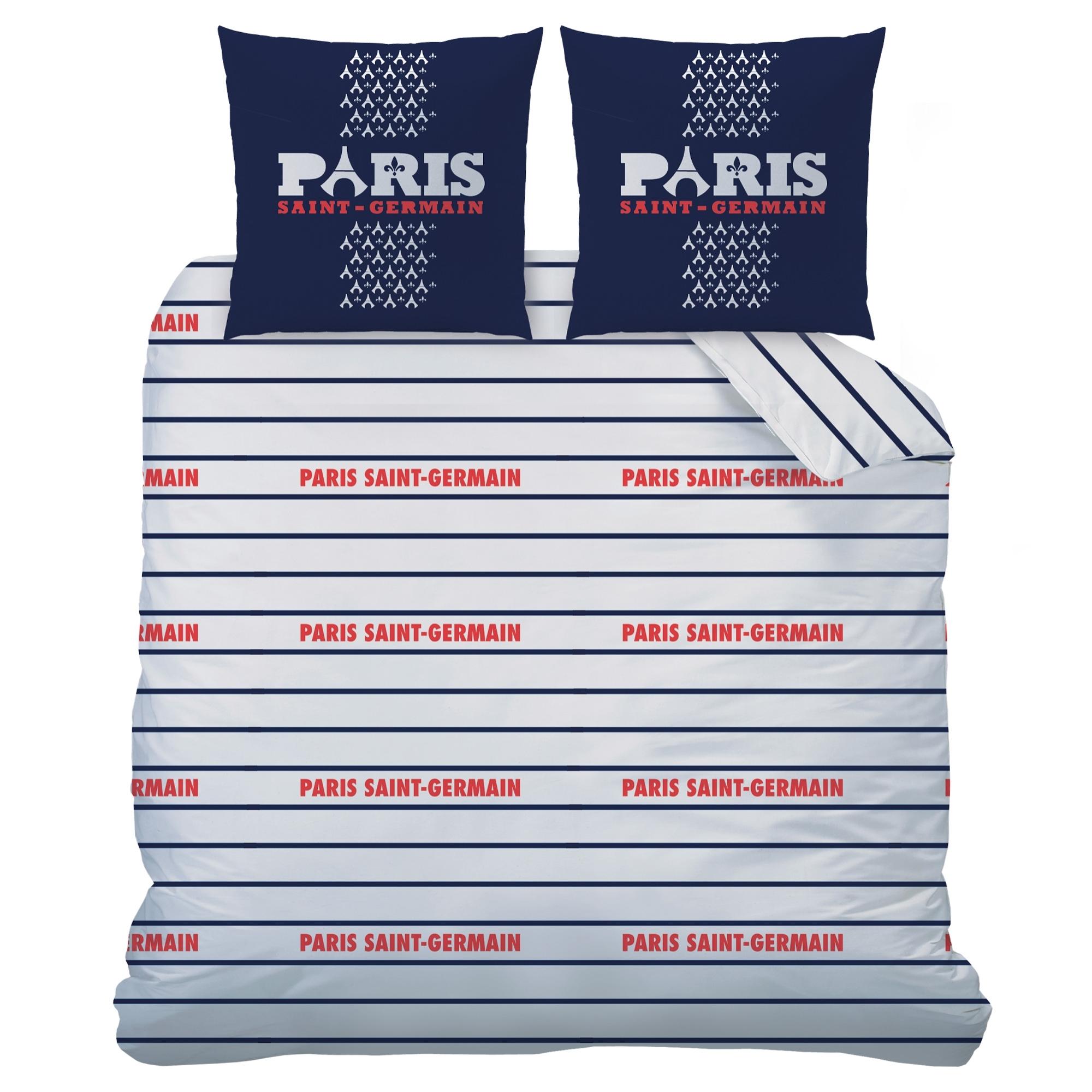 Parure de lit imprimée 100% coton, PSG LOGO