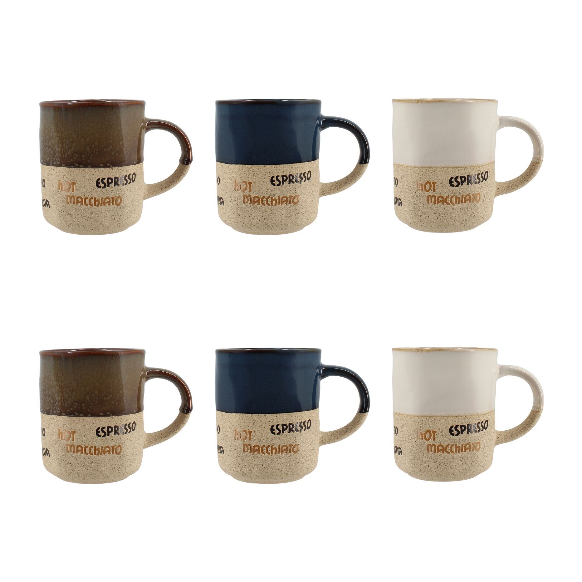 Lot de 6 tasses assorties macchiato 34cl MACCHIATO