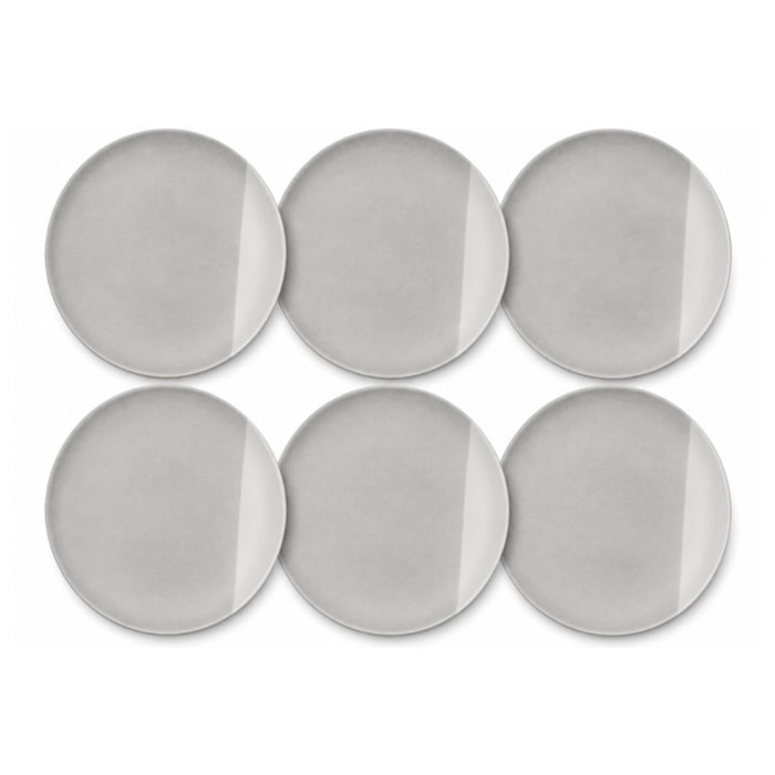 Lot de 6 grandes assiettes, TERRE DE SIENNE