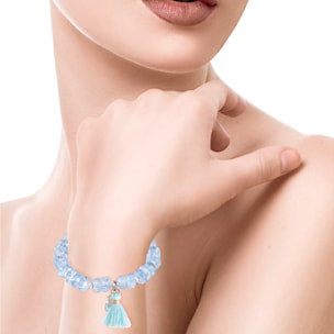 Set de 6 pulseras elásticas con cuentas de cristal y diseños amarillo, rosa, negro, azul, morado y multicolor.