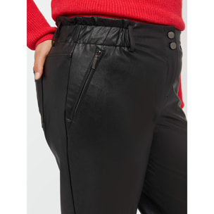 Fiorella Rubino - Pantaloni balloon in tessuto spalmato - Nero