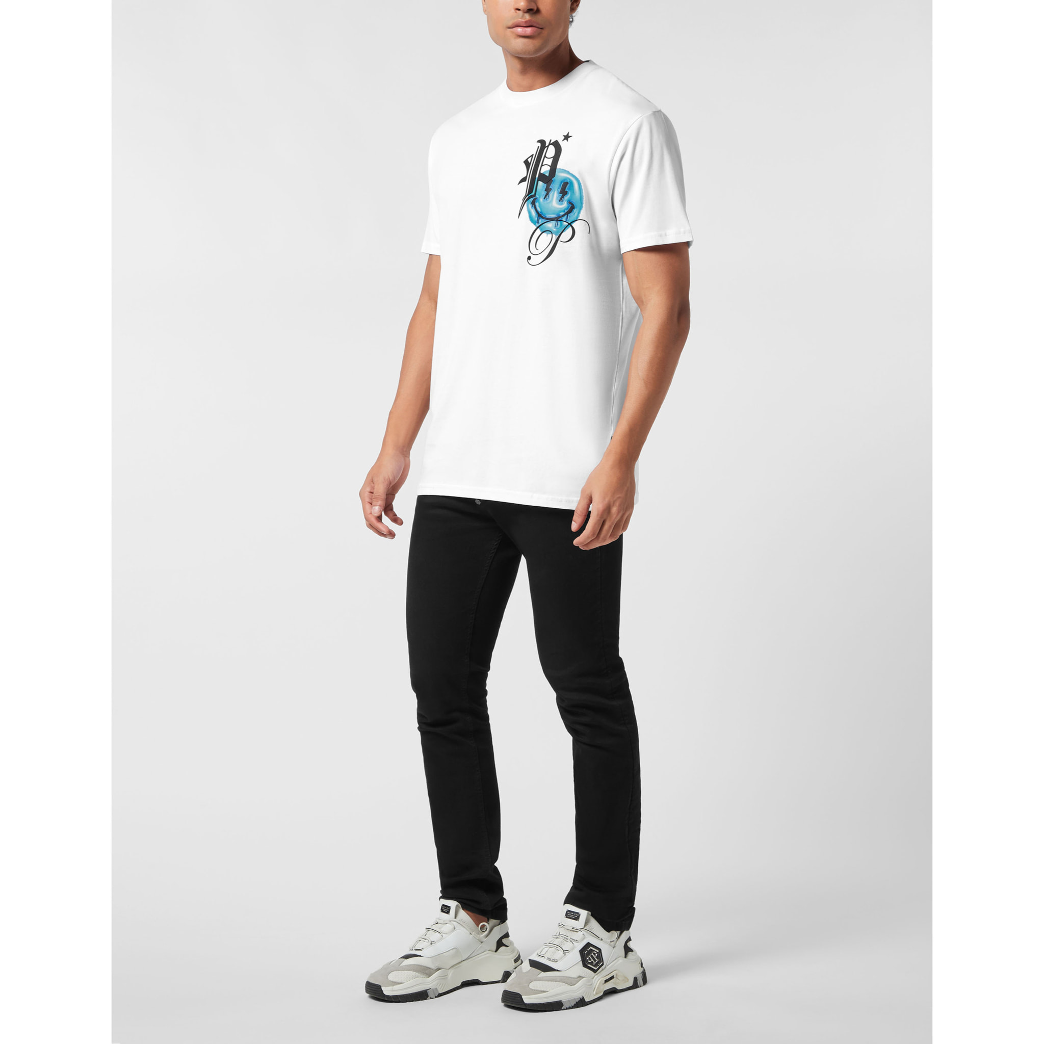 PHILIPP PLEIN Camiseta de cuello redondo y manga corta SMILE