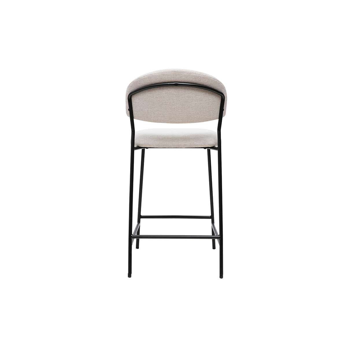 Tabourets de bar en tissu effet velours texturé beige H64 cm (lot de 2) BENTA