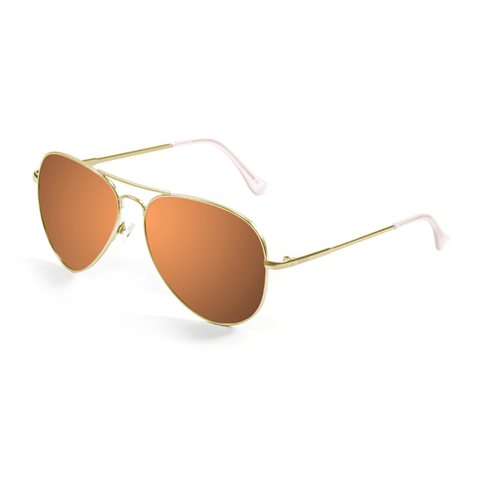 Gafas de sol LENOIR AVIATOR FLAT - De metal dorado / Planas en color marrón espacial