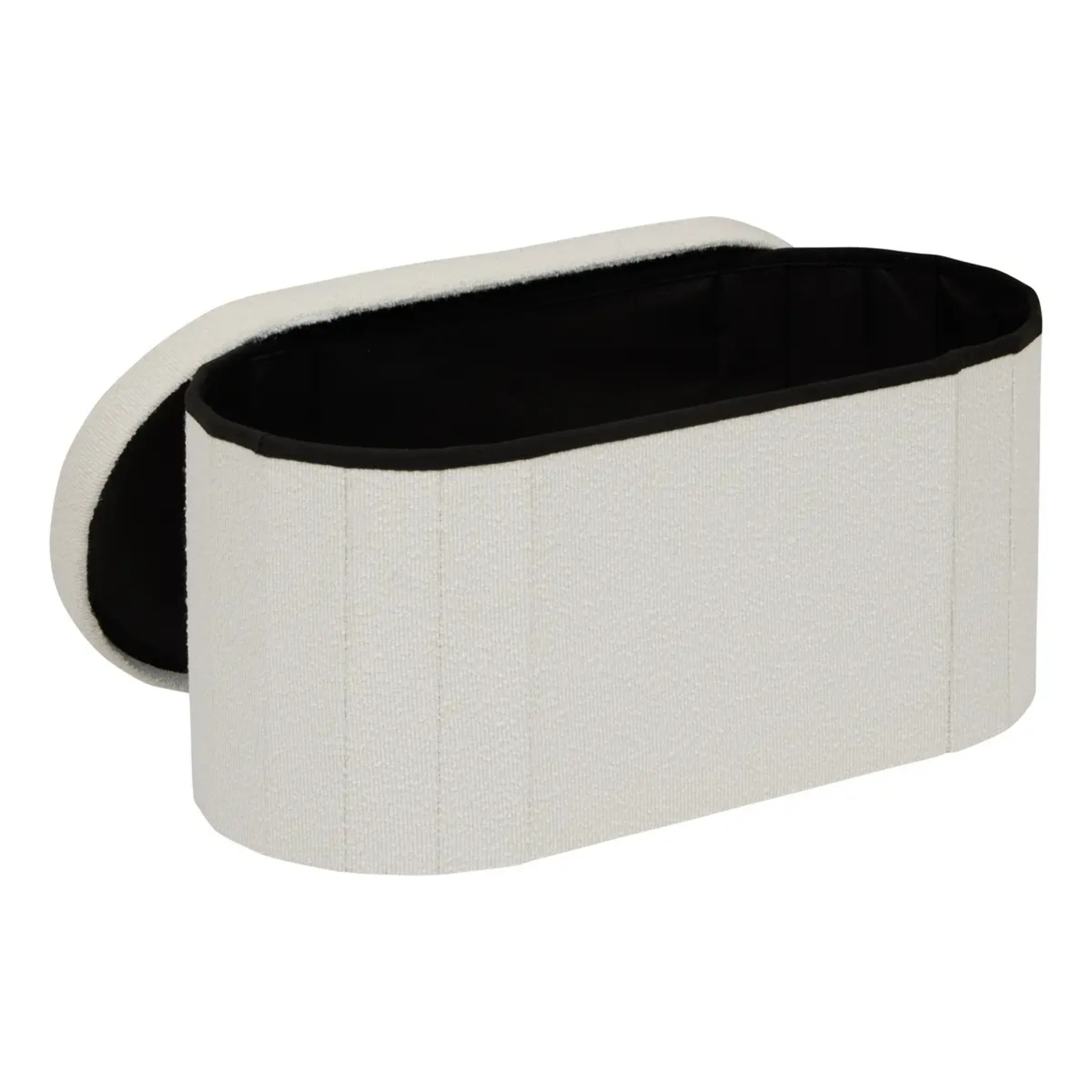 Pouf Fink ovale pliable 38x76cm blanc
