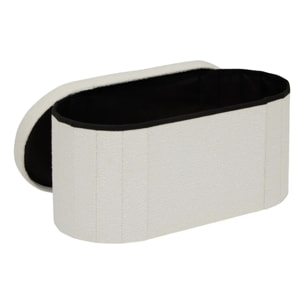 Pouf Fink ovale pliable 38x76cm blanc