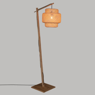 Lampadaire "Liby" bambou H173cm