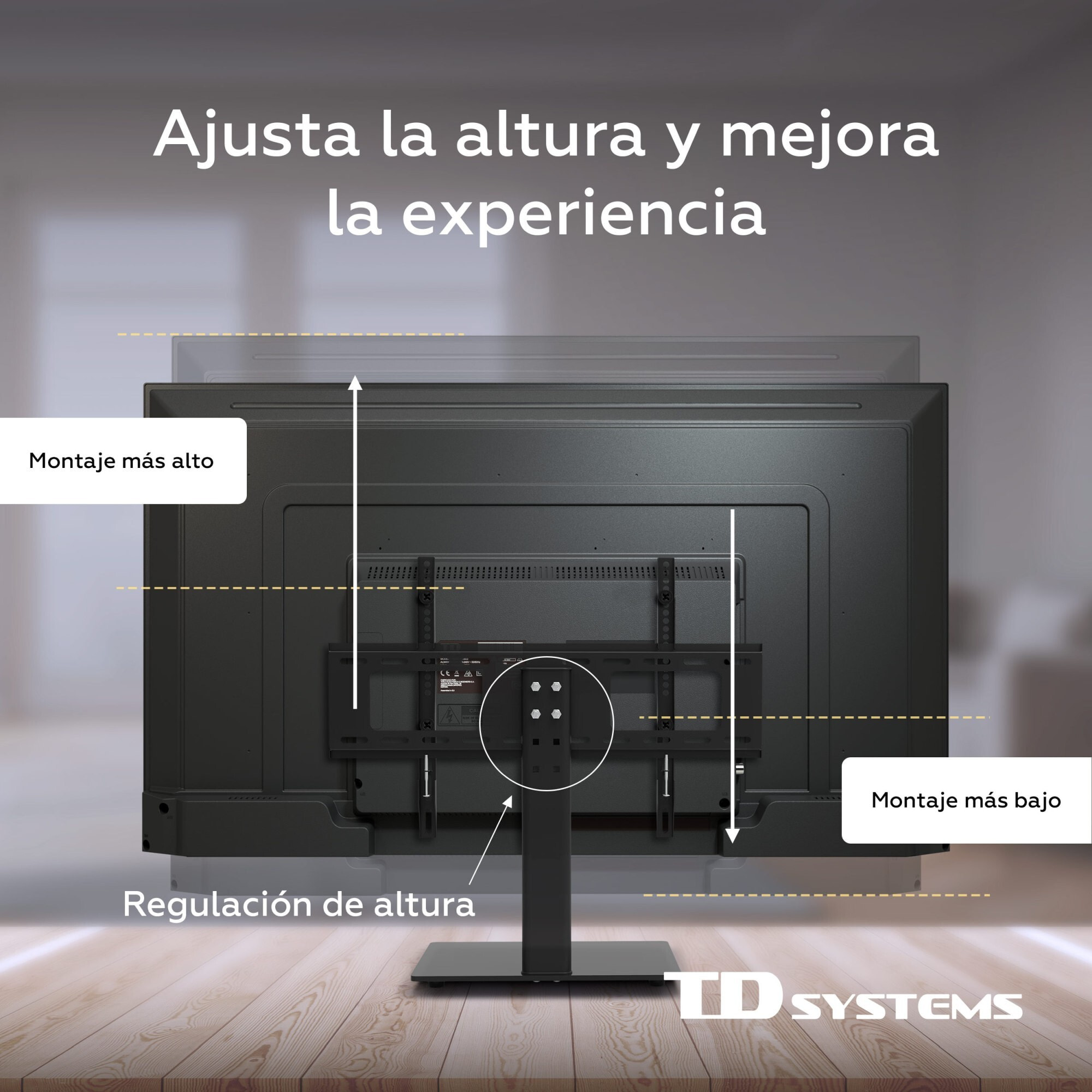Soporte de TV de sobremesa fijo para pantallas de 32 a 50 pulgadas. VESA máximo de 400 x 400 mm - TD Systems P30X25M44