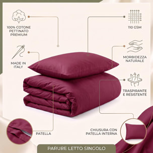 Parure copripiumino in cotone - Rosso